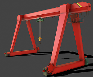 PBR Single Girder Gantry Crane V1 - RED