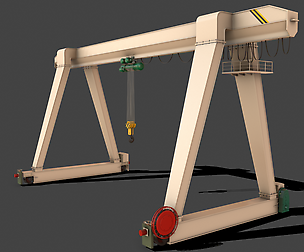 PBR Single Girder Gantry Crane V1 - WHITE