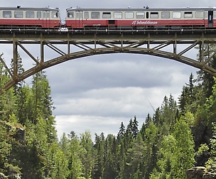 Train above the abyss