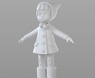 Cartoon Teen Girl Winter