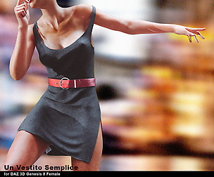 DForce A Simple Dress for DAZ 3D Genesis 8 Female