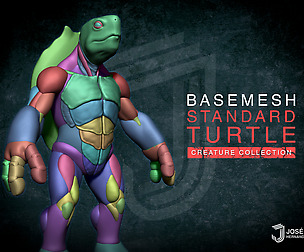 Stylized Basemesh Turtle Character 3D model