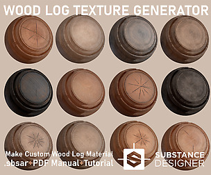 Wood-Log-PBR-Texture Generator + Tutorial