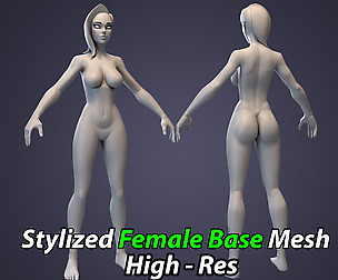 Stylized Female Basemesh - High Res