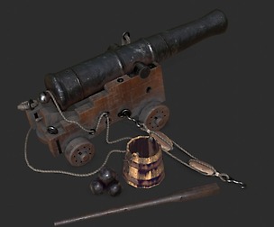 Old Naval Cannon - Dark Wood