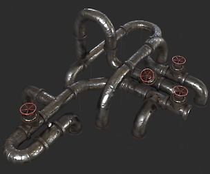 Old Folded Metallic Pipes Modular