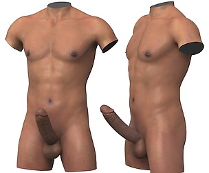 African Man Torso with Monster Penis
