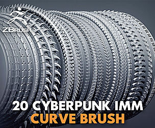 🌆20Scifi/CYBERPUNK IMMCurve ZBRUSH(Brushes)Blender