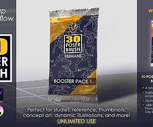 30 POSER BRUSH - Humans Booster Pack 1