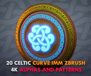20 Celtic / Viking curve IMM zbrush + 4k Alphas