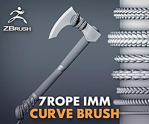 🪓➰Rope Curve IMM Brush Pack Zbrush🪓