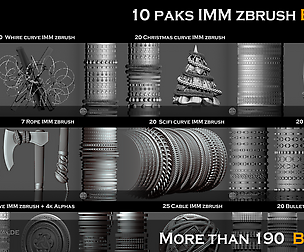 ✨✨10 Pack IMM ZBRUSH Brushes [190 Brushes] 🖌️✨