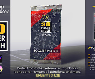 30 POSER BRUSH - Humans Booster Pack 1