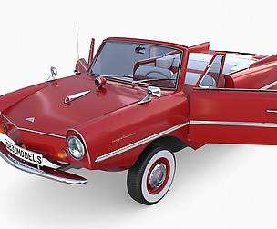 Amphicar 770 Red w Interior