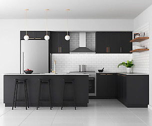 Kitchen B - Subway Black and Gold