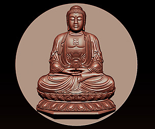 Pendant Buddha - STL- OBJ and ZTL
