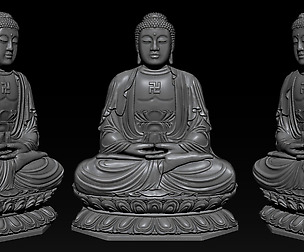 Pendant Buddha - STL- OBJ and ZTL