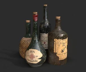 Old Rum Bottles