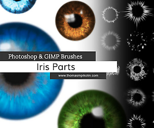 32 Iris Parts Brushes for Photoshop or Gimp