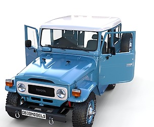Toyota Land Cruiser FJ 40 Blue with Interior