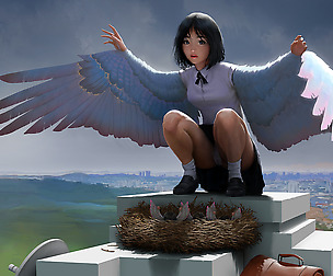 Painting process video "Harpy"
