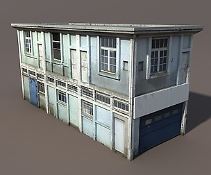 BDerelict House Low poly 3d Model
