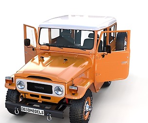 Toyota Land Cruiser FJ 40 Orange with Interior