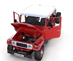 Toyota Land Cruiser FJ 40 Red Interior&Chassis