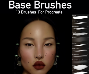 Base Brushes for Procreate + 5 Pallets for Skin