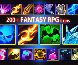 200+ Fantasy RPG Icons Pack