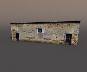 Derelict house low poly