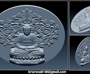Pendant Buddha - STL- OBJ and ZTL