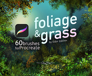 Foliage & Grass • 60 brushes for Procreate