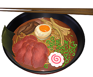 Noodle japanesse ramen cartoon style v2 3D model
