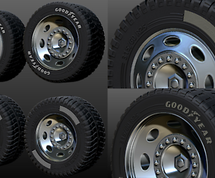 Truck rim tires STL file Goodyear and Michelin
