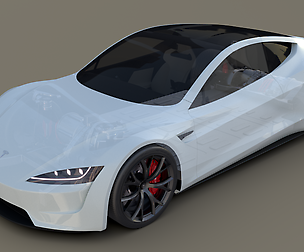 Tesla Roadster 2020 White with interior&chassis