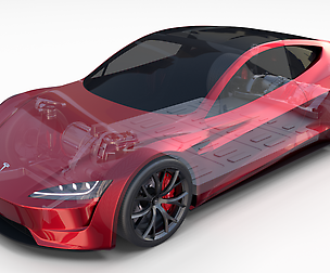 Tesla Roadster with Chassis