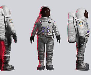 Astronaut 3D model rigged Low-poly 3D model