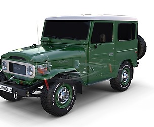 Toyota Land Cruiser FJ 40 with Chassis Green