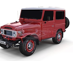 Toyota Land Cruiser FJ 40 with Chassis Red