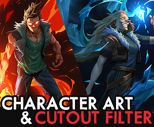 CHARACTER ART Using CUTOUT FILTER (Photoshop)