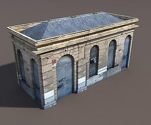 Neoclassical Building Low poly 3d Model