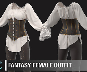 Fantasy Female Outfit. Marvelous Designer project