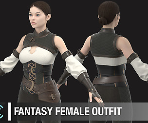 Fantasy female outfit / Marvelous Designer project