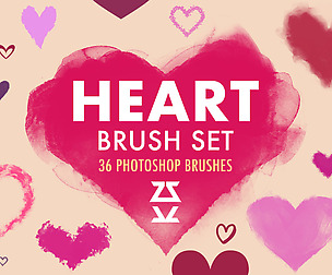 Heart Brush Set