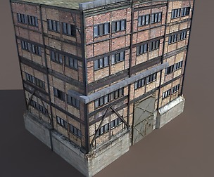 Old Factory Low Poly 3d Building