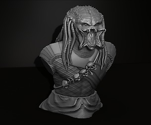 Predator Bust Figurine Fle STL 3D Printing