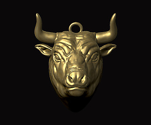 Bull Head Pendant 3D print model