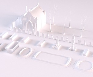43 Low Poly Cemetery props Collection