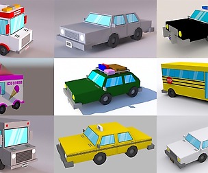 Low Poly Cartoon Car Collection Vol 1